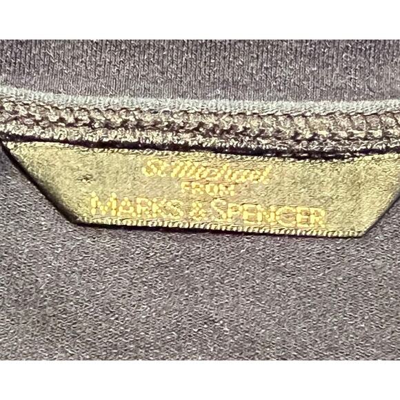 St Michael Marks & Spencer Viscose Blend Tee Shirt Top Sz M Blue Capsule Preppy - Picture 4 of 8